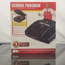 George Foreman 36 sq in Champ Grill GR10B Black Compact (New In The Box)