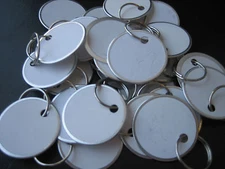 Lot 25 Metal Edged 1 1/4" White Paper Tags with Ring / Key ID Labels Tags 