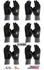 PIP 34-846 ATG MaxiFlex Micro Foam Nitrile Grip WORK GLOVES Dotted Palms 6 PAIR