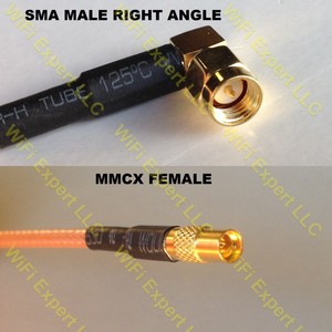 USA-CA RG188 RP-SMA MALE to SMC Female Angle Coaxial RF Pigtail Cable USA-CA RG188 RP-SMA MALE to SMC Female Angle Coaxial RF Pigtail Cable