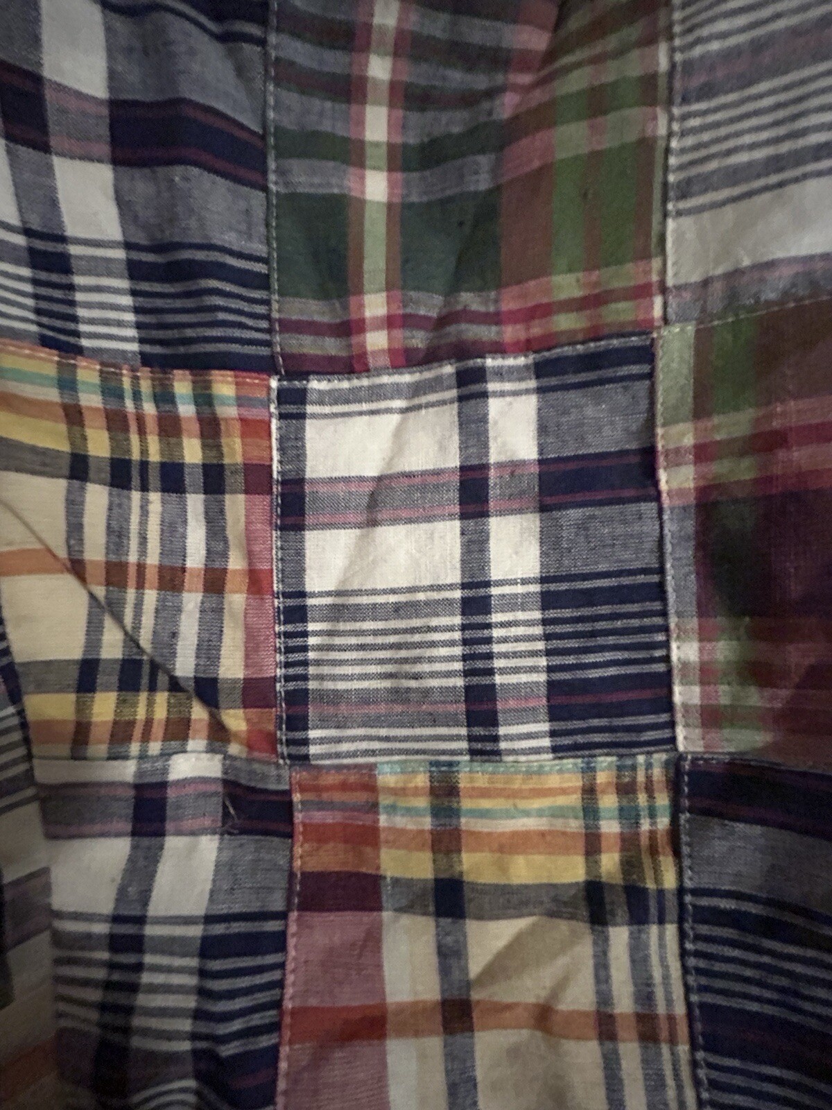 Men's Berle Patchwork Madras Multicolored Flat Fr… - image 5