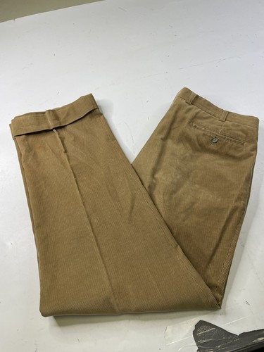 Vintage Paul Stuart Mens Corduroy Pants Pleated Cuffed Size 38/39 - 第 1/9 張圖片