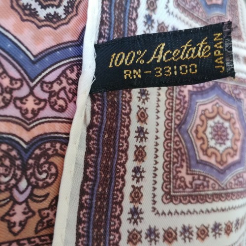 Vintage Saul S Negreann Acetate Scarf Made In Japan Square Pattern - Picture 6 of 6
