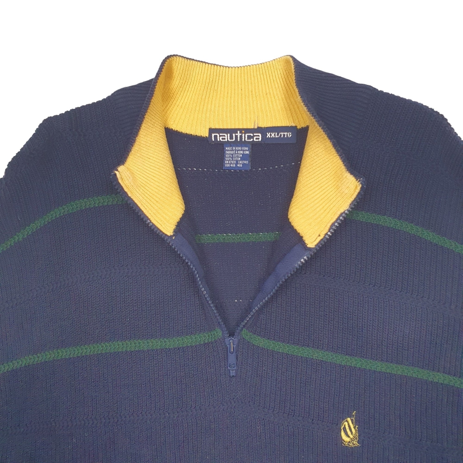 NAUTICA 1/4 Quarter Zip Knit Jumper Sweatshirt Mens XXL image 2