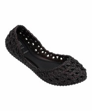 Mini Melissa Mel Campana Crochet Kid Ballerina Black Flats Little Girls Size 2