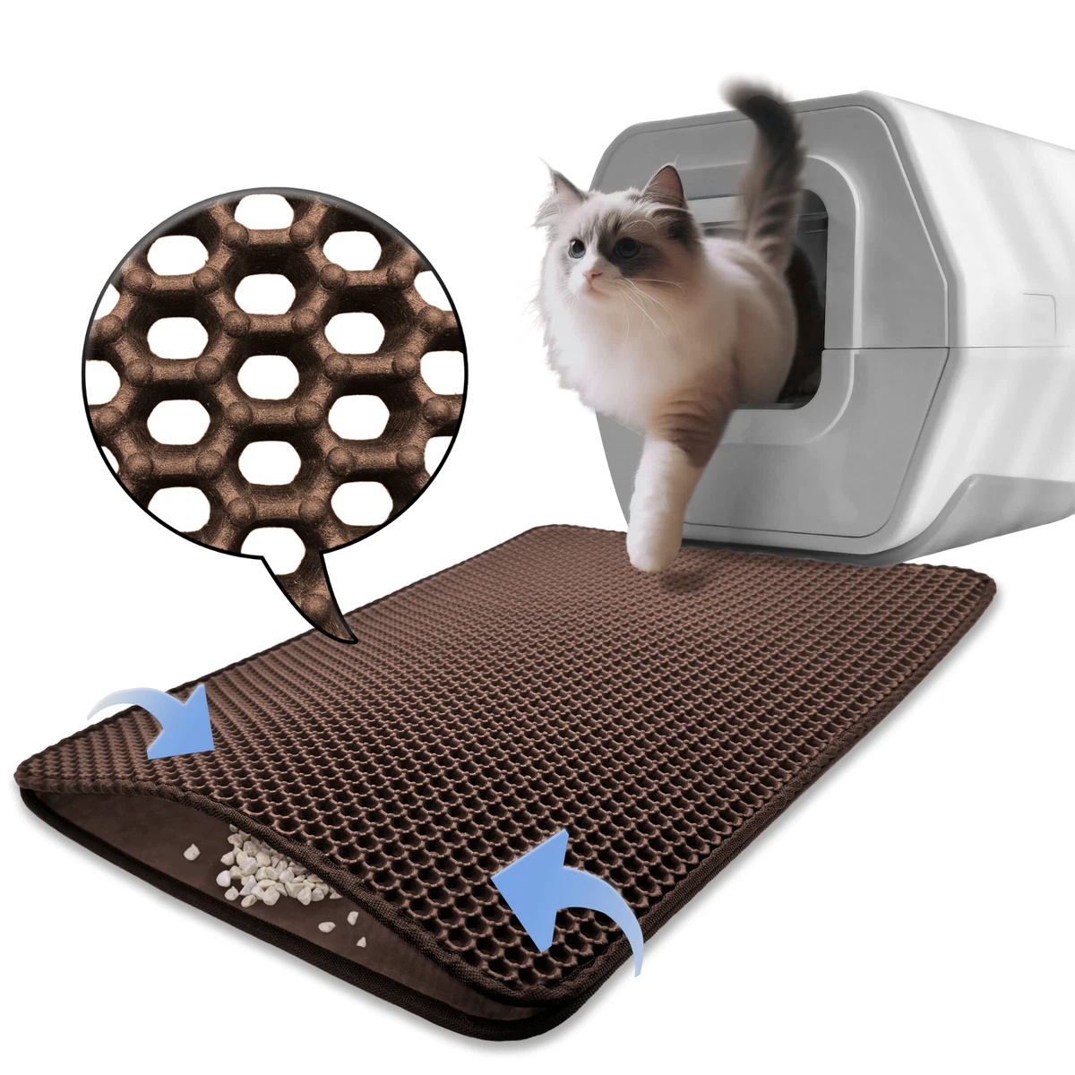 Pet Cat Litter Mat EVA Double-Layer Cat Litter Trapper Mats with