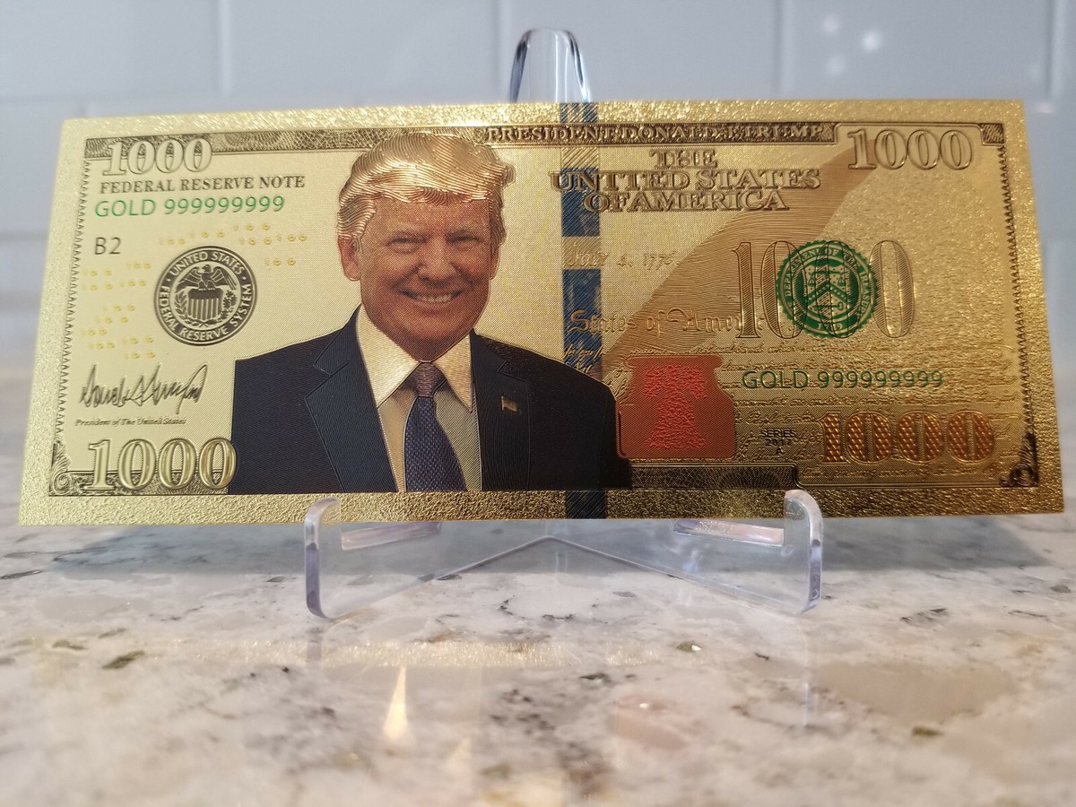 Trump Banknote Trump Money PartyYeah Donald Trump 1000 Dollar Bill Banknote, One ...