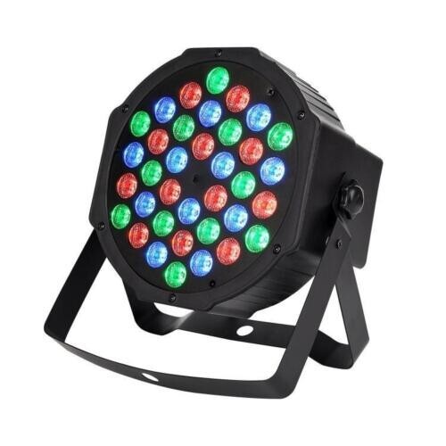 PROIETTORE FARO DMX 512 EFFETTO LUCE FLAT PAR LIGHT RGB W ALTA LUMINOSITA 36 LED - Foto 2 di 9