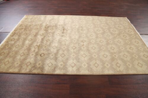 Luxury Nepalese Indian Rug Hand-Knotted Beige 6x9 ft - Picture 13 of 19