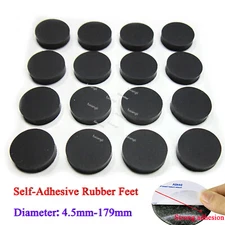 Self-Adhesive Silicone Rubber Feet Black Round Furniture Pad Protectors 4-179mm