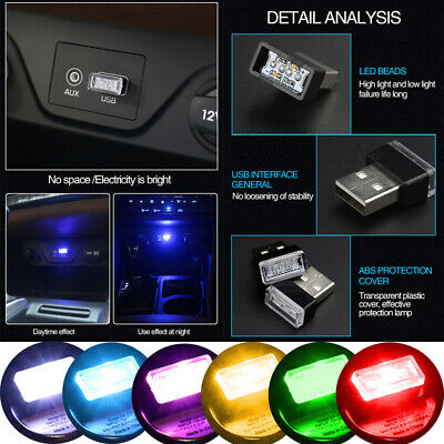 3x Mini RGB LED USB Auto Innenraum Neon Licht Atmosphere Ambient Lampe &  Zubeh ~