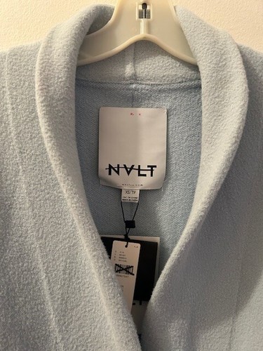Anthropologie x NVLT Sky Blue Gray Knit Button Nylon/Poly Relaxed Blazer NWT XS - Picture 8 of 24