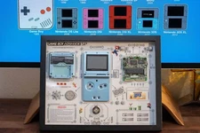 Disassembled Gameboy Advanced SP With Frame, Disassemble GBP Art, GBP Wall Art