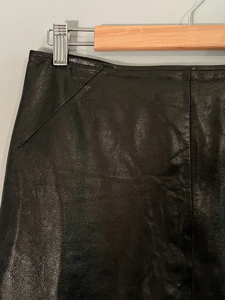 Falda de cuero vintage HUGO BUSCATI talla 10 Foto 2 de 4