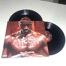 AKON signed autographed TROUBLE LOCKED UP RAPPER VINYL ALBUM RECORD JSA COA
