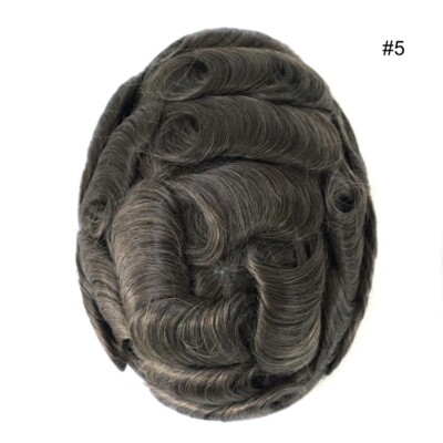 Mens Hairpiece Fine Mono Toupee Human Hair Replacement Systems Economy Shipping