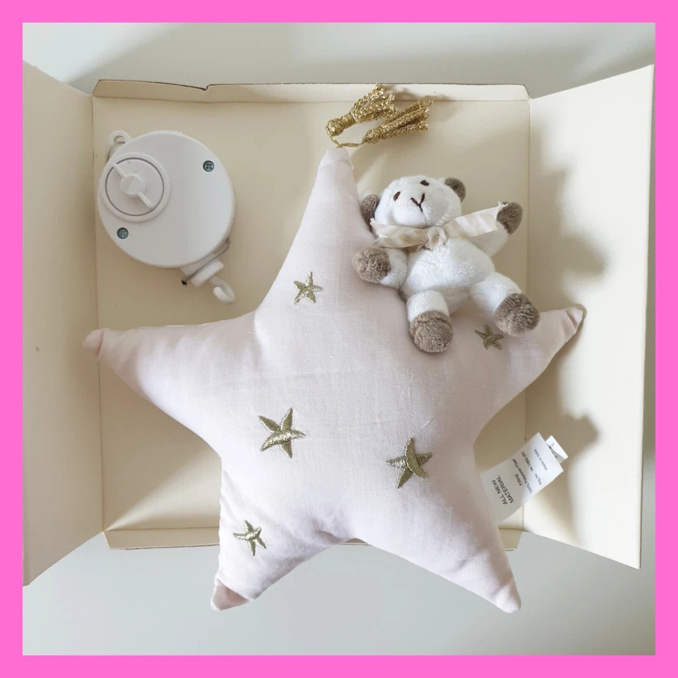 Pottery Barn Bebé Guardería Móvil Cuna Musical Peluche Estrella Oveja Caja de Música Bebé Foto 2 de 4