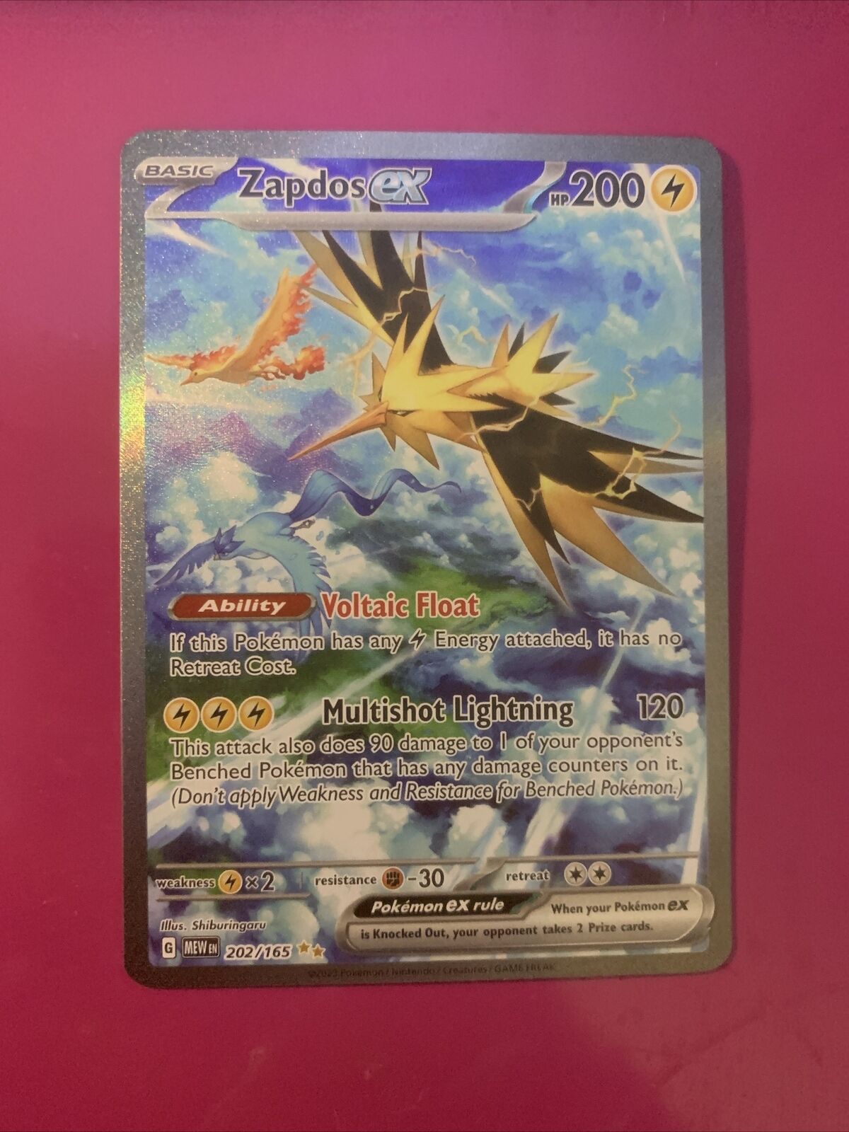 Zapdos EX - Scarlet & Violet 151 - MEWEN Pokémon card 202/165