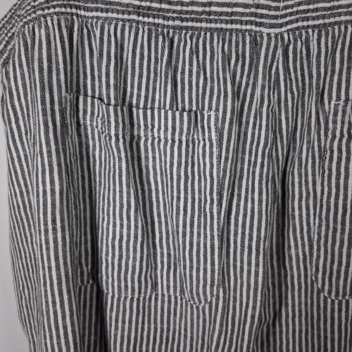 Old Navy Womens XXL Pants Gray & White Stripe Linen Wide Leg Lagenlook Boho - Picture 7 of 12