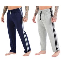 PACK OF 2 MENS LOUNGE PANTS PYJAMAS STRIPED JOG BOTTOMS PJ£S NIGHTWEAR TROUSERS