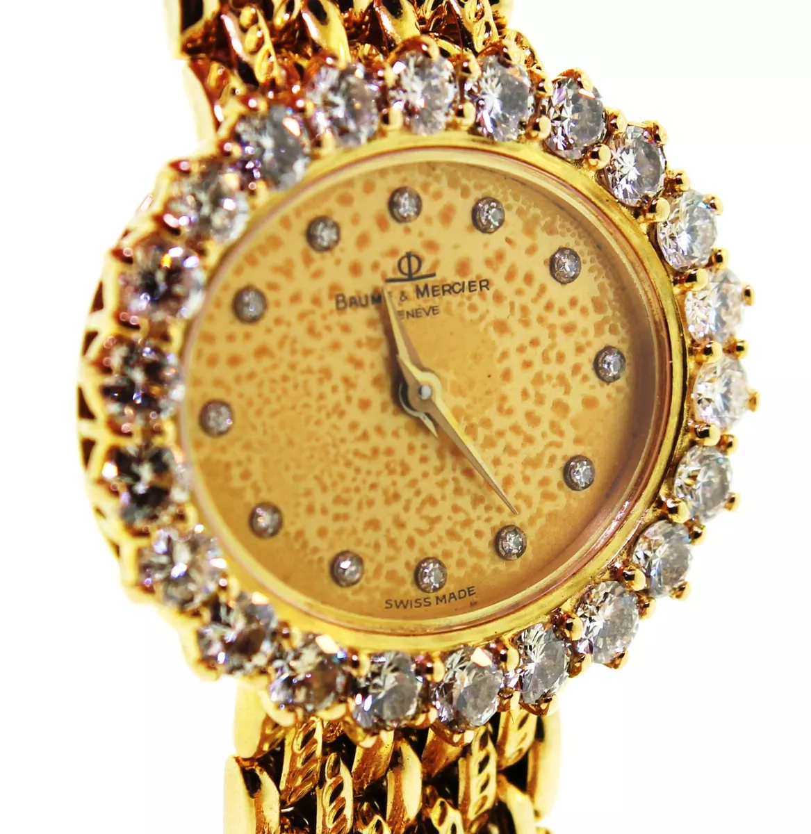 Baume mercier 18k gold diamond watch sale