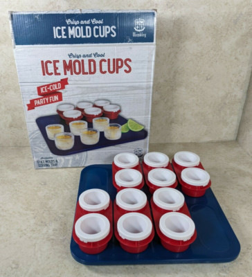 Crisp and Cool Ice Mold Cup(12) w/Serving Tray Party Fun Ice Cold Shot Cups