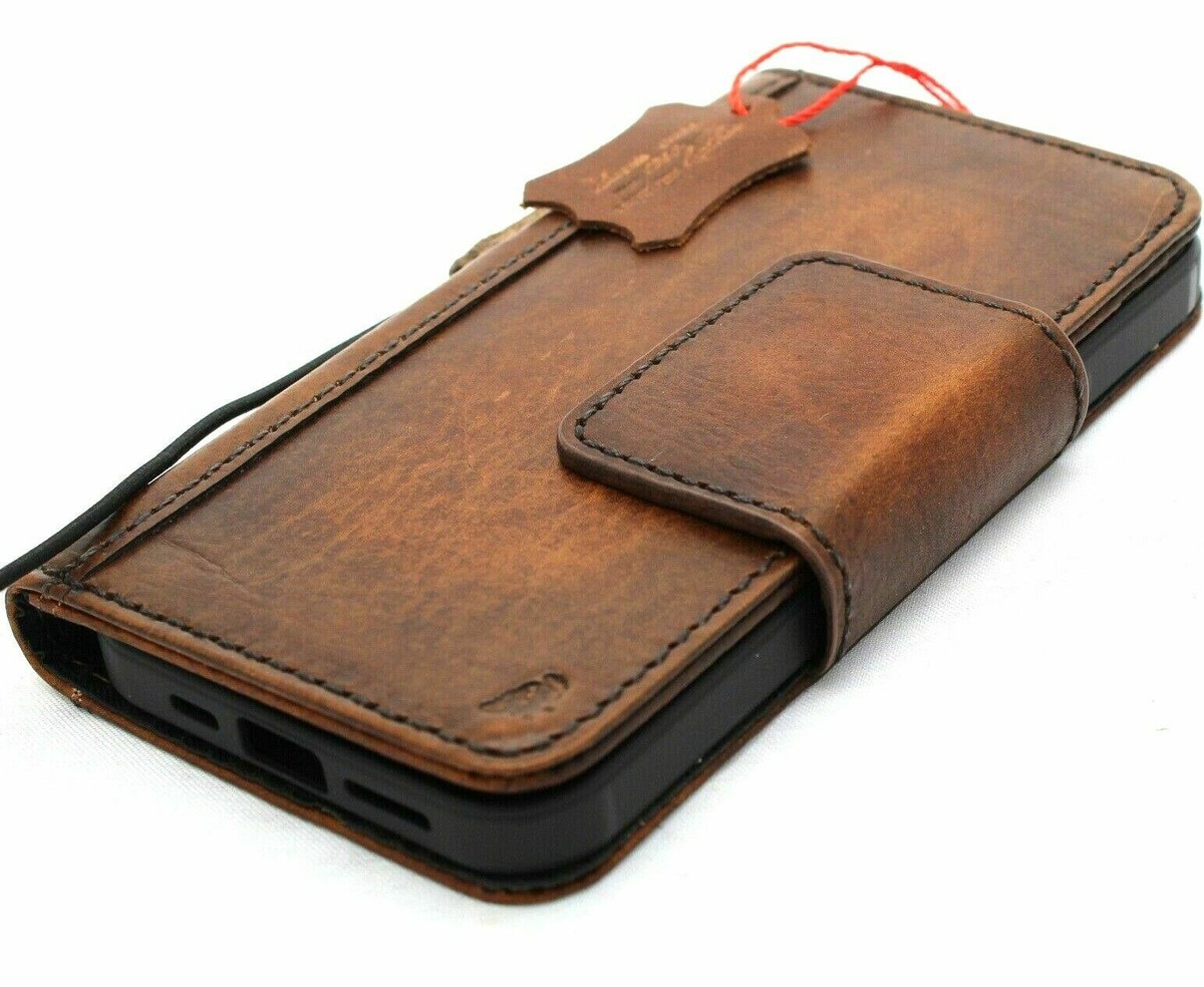 Genuine Leather Case Fit Apple iPhone 11 Pro Max Wallet Cover Book