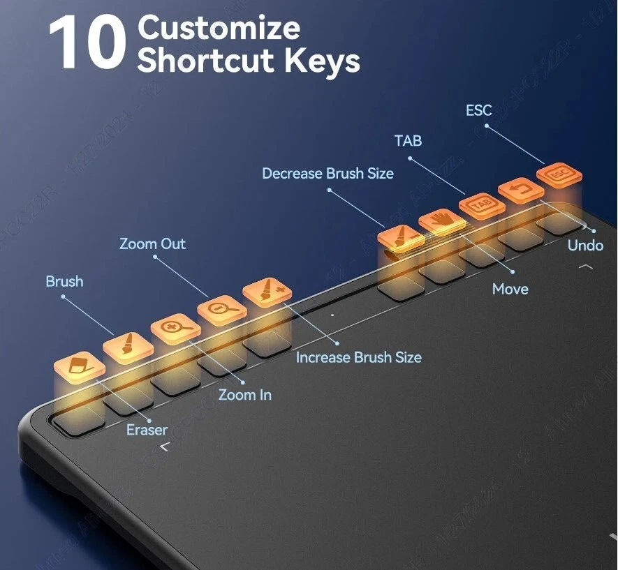 UGEE S640 Graphic Tablet 6 Inch Drawing Pad, Windows, Mac,Android Purple & black - Image 3 of 4