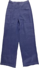 Casual Corner Vintage 100 Silk Blue Straight Leg Women  s Pants Size 10 READ
