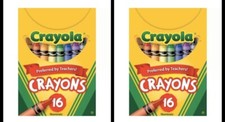 Crayola Regular Crayons 16-Color Set - 16 Colors - 2 PACK  Free Shipping  
