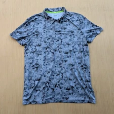 RBX Golf Performance Gray Abstract Short Sleeve Polo Shirt Men's XL