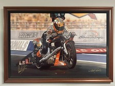 Harley Davidson 4/15 Vance&Hines Painting. Signed By Andrew Hines + Scott Jacobs
