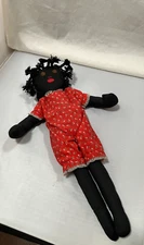 Vintage Rare African American Folk Art Child Cloth Doll 21” Handmade 1960s