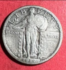 1917D Type 2 US Standing Liberty SILVER Quarter! "Denver" Mint! VF! Old US Coin!