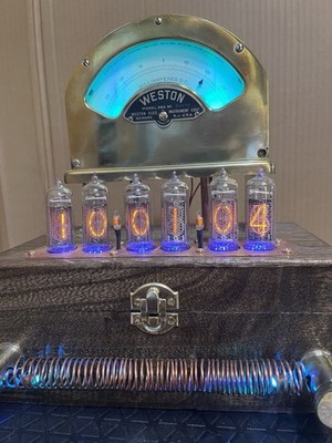 Nixie Clock IN-14 Retro, Steampunk. Handmade, Unique, One Of A Kind, Special!!!!