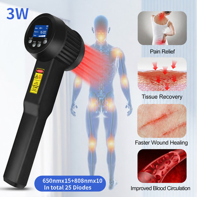 3W Cold Low Level Laser Therapy Device Pain Relief  Physiotherapy 808nm+650nm