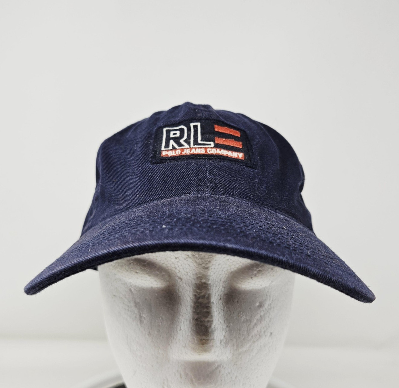 Vintage Polo Jeans Ralph Lauren Hat Cap Baseball Strap Back One Size Blue Mens