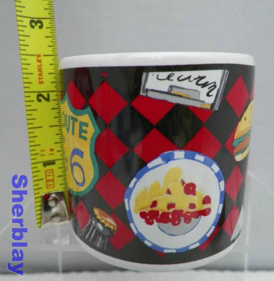 De colección Nuevo Route 66 Taza y Platillo Sakura Roadside Sue Zipkin Espresso Demitasse 1993 Foto 4 de 4