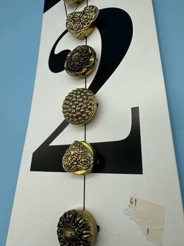 Vintage NONY 2 New York Button Covers – Set of 6 Mixed Gold & Copper Style 93561 - Picture 5 of 6