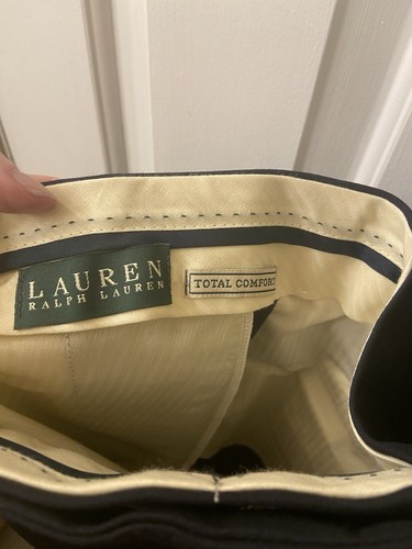 Ralph Lauren Total Comfort Plissee Herren Anzughose 40x32 Wolle dunkelblau - Bild 3 von 9