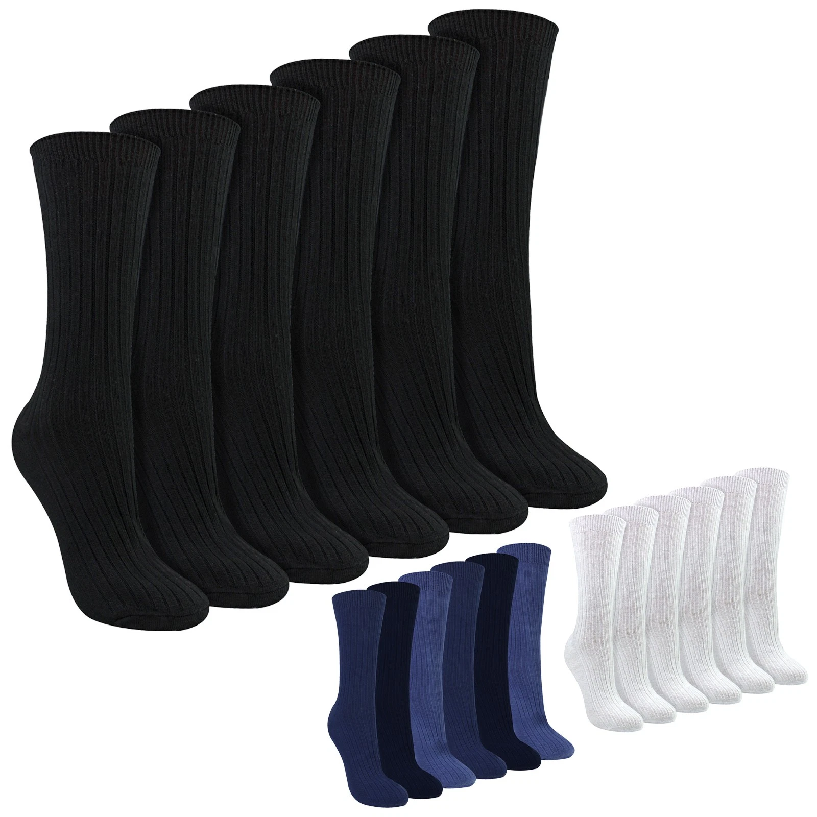 Sock Snob - Ladies 6 Pack 100% Cotton Socks