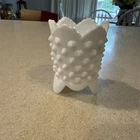 Vintage Fenton Hobnail White Milk Glass 3 Footed Toothpick Holder