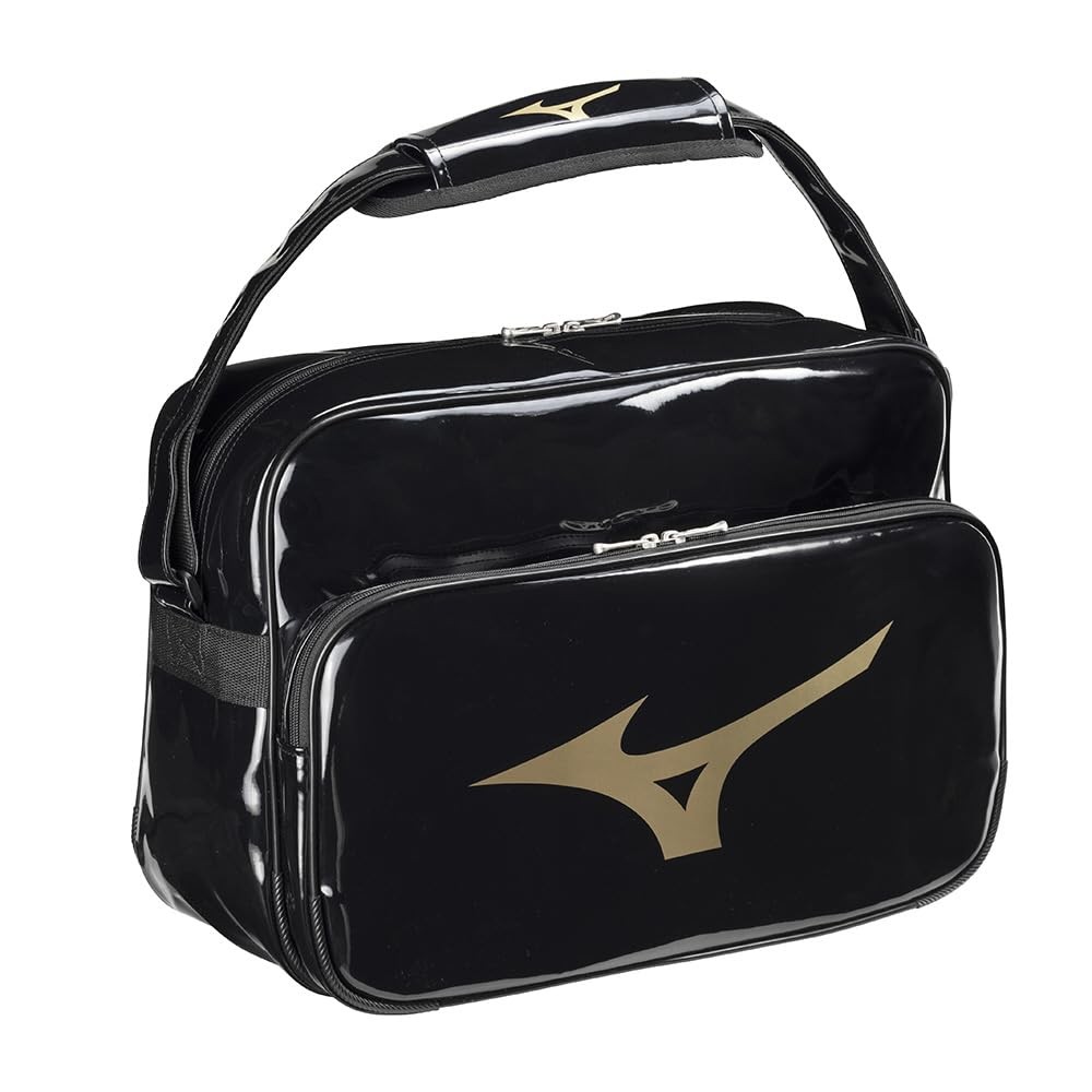 Mizuno Volleyball Baseball Enamel Shoulder Bag 33JSB212 Black Gold