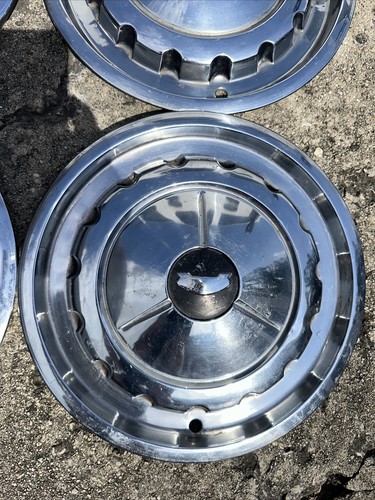 1957 Chevy Belair Impala Nomad OEM 14" Stainless Wheel Covers CT57WC - Set/4 - Picture 5 of 5