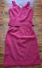 Tahari Women’s Size 8 Red Sleeveless Lined 2 Piece Dress Suit