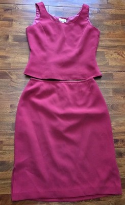 Tahari Women s Size 8 Red Sleeveless Lined 2 Piece Dress Suit