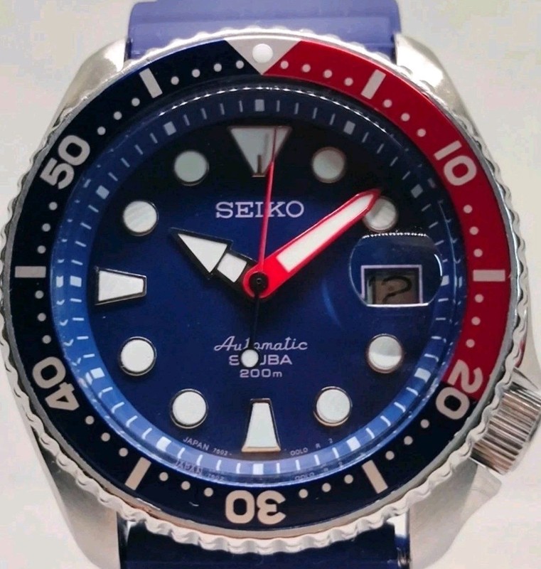 MINT SEIKO DIVERS 7002-7001 BLUE SUMO DIAL AUTOMATIC MENS WATCH 211277 *PEPSI*