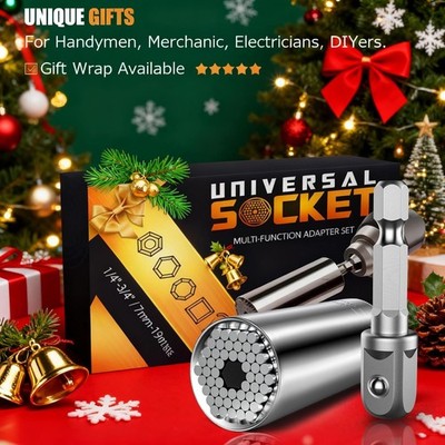 Stocking Stuffers for Men Super Universal Socket Tools Gifts for Men, Grip Set w