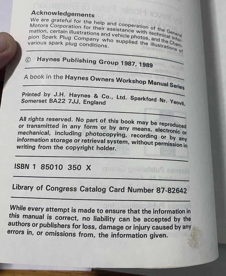 HAYNES 420 Chevrolet & GMC PICK-UPS 1967 THRU 1987  Automotive Repair Manual Foto 4 de 4