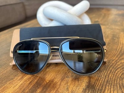 Men Burberry Aviator Sunglasses - Good Condition with Case and Wipe